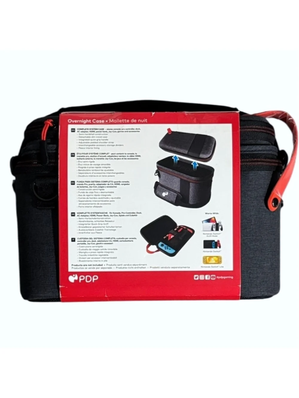 Nintendo Switch PDP Overnight Case Gray Travel Bag, New